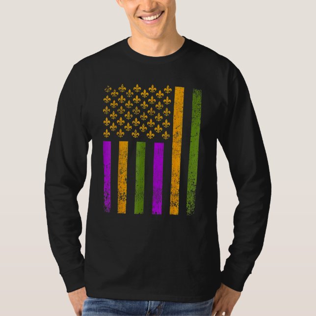 US Mardi Gras Flag Celebration For Men & Women T-Shirt (Vorderseite)