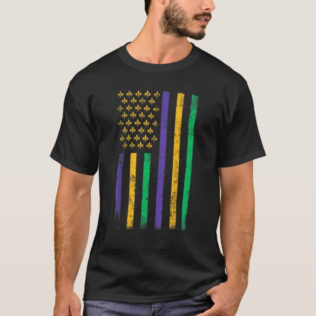 US Mardi Gras Flag - Celebration Outfit For Men &  T-Shirt (Vorderseite)