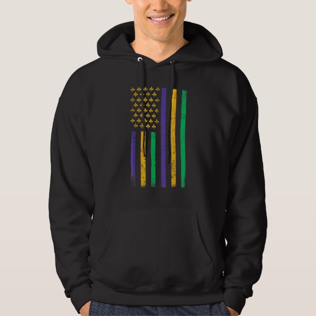 US Mardi Gras Flag Celebration Outfit For Men & Wo Hoodie (Vorderseite)