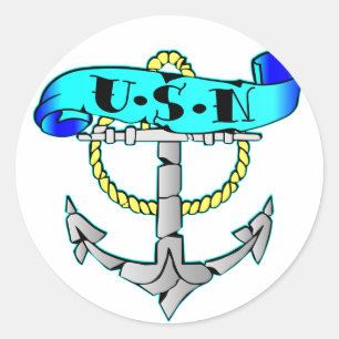 US Marine Anchor Tattoo Runder Aufkleber