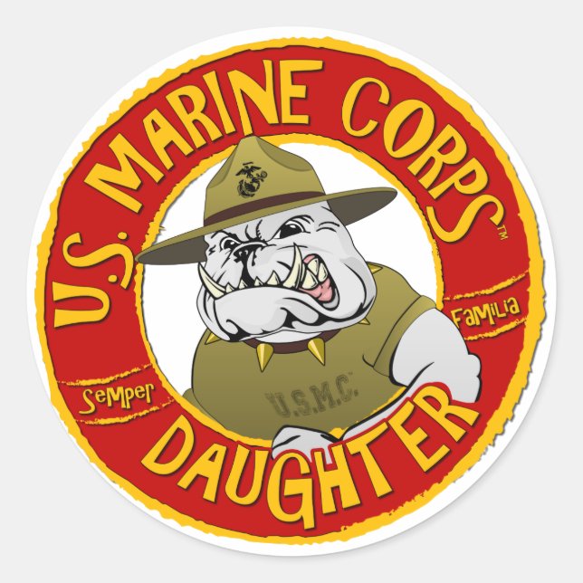 US Marine Corps Daughter Runder Aufkleber (Vorderseite)