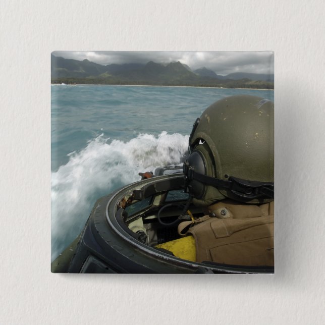 US-Marine fährt ein amphibisches Angriffsfahrzeug Button (Vorderseite)