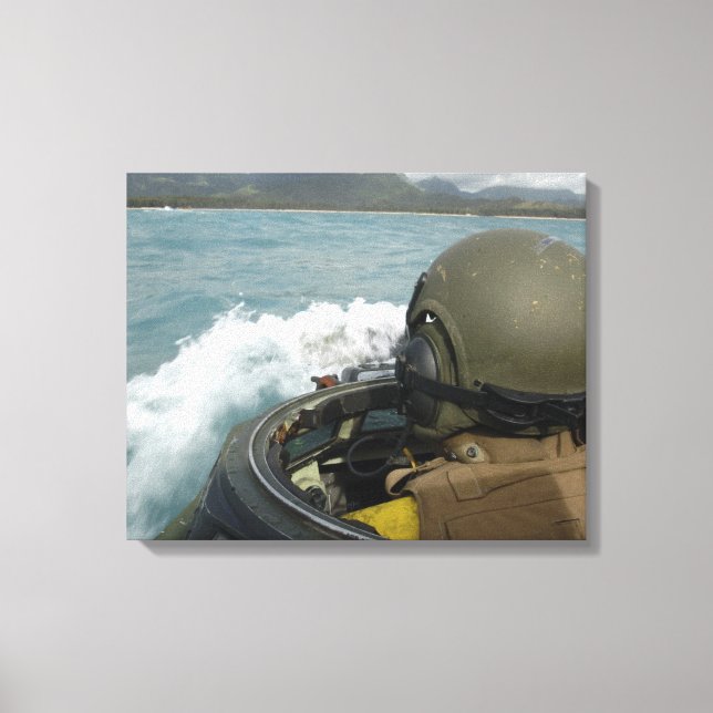 US-Marine fährt ein amphibisches Angriffsfahrzeug Leinwanddruck (Vorderseite)