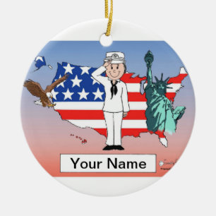US-Marine - Frau Keramik Ornament