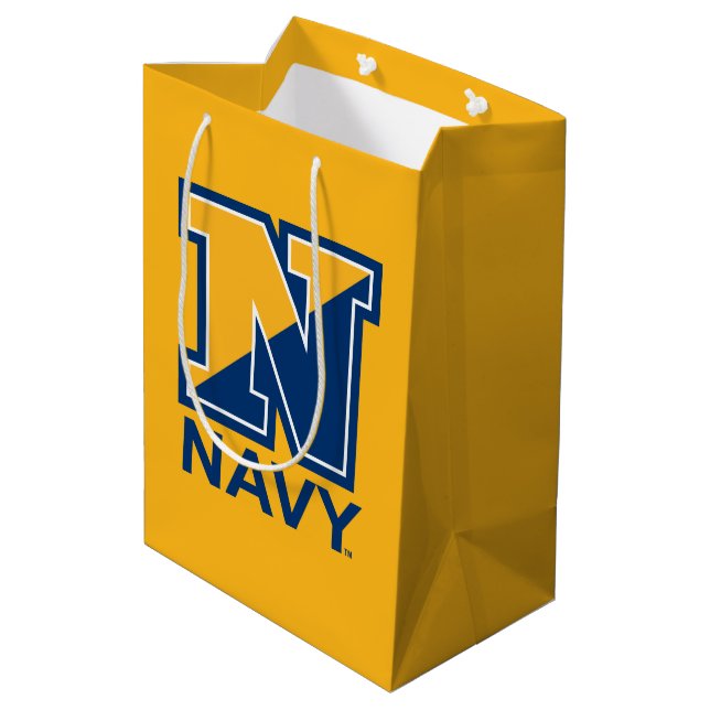 US-Marine | Marine Initial N Mittlere Geschenktüte (Rückseite Schrägansicht)