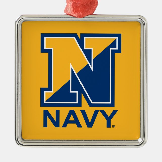 US-Marine | Marine Initial N Silbernes Ornament (Vorne)