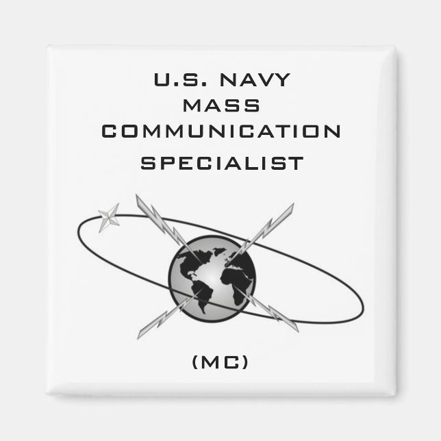 US MARINE MASSENKOMMUNIKATION SPEZIALIST SQUARE MA MAGNET (Vorne)