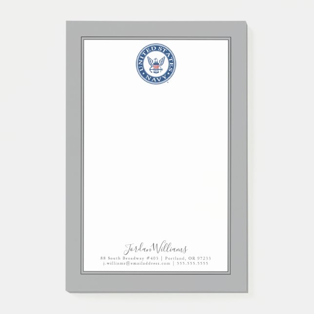 US-Marine | Navy Alt Emblem Post-it Klebezettel (Vorderseite)