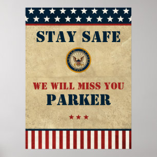 US-Marine   Navy Emblem   Abschiedliches Party Poster