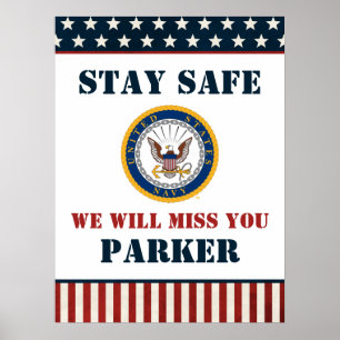 US-Marine   Navy Emblem   Abschiedliches Party Poster