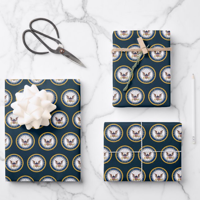 US-Marine | Navy Emblem Geschenkpapier Set (Vorderseite)