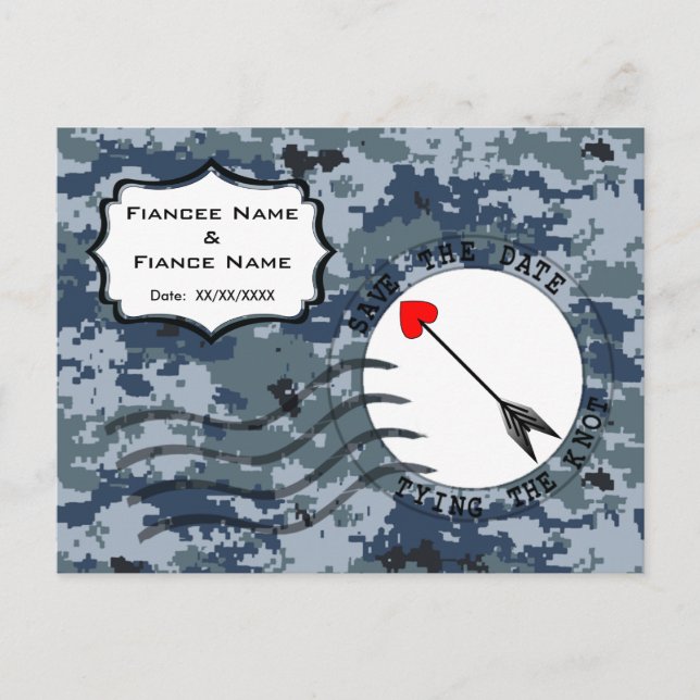 US MARINE Navy Save the Date und Arrow Ankündigungspostkarte (Vorderseite)