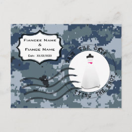 US MARINE Navy Save the Date und Hochzeitskleid Ankündigungspostkarte