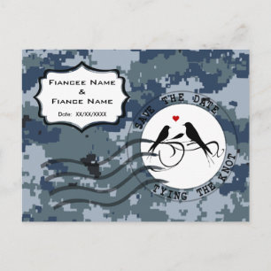 US MARINE Navy Save the Date und liebende Vögel Ankündigungspostkarte