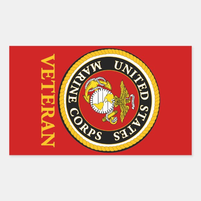 US Marine Offizielles Siegel - Veteran Rechteckiger Aufkleber (Vorderseite)