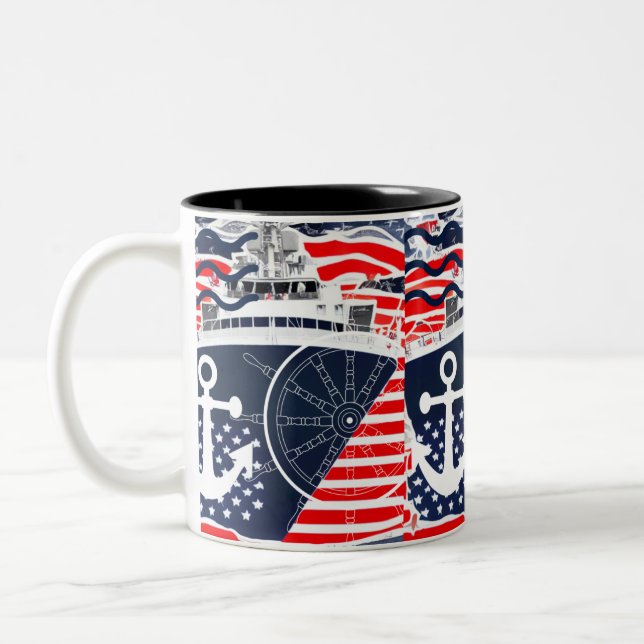 US-Marine Zweifarbige Tasse (Links)
