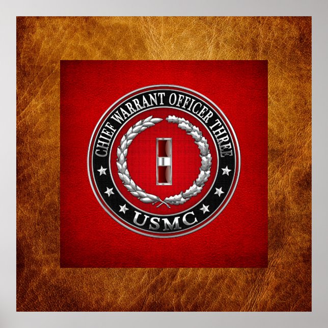 US-Marineinfanterie: Dritter Hauptbefehl (USMC CWO Poster (Vorne)