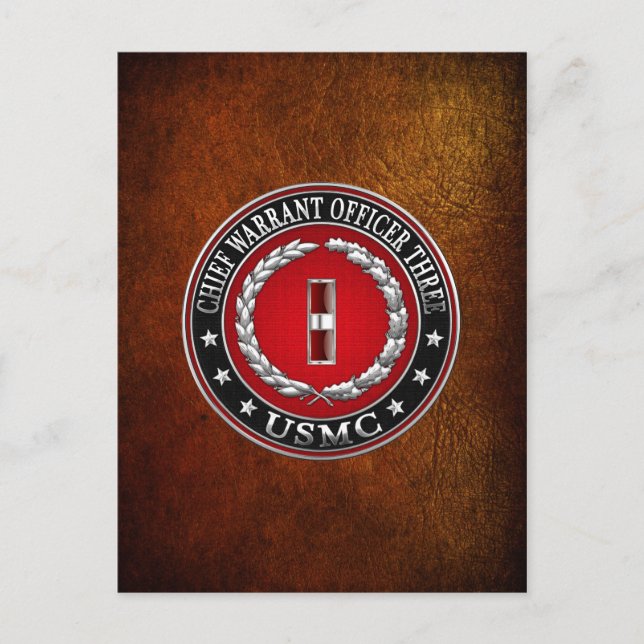 US-Marineinfanterie: Dritter Hauptbefehl (USMC CWO Postkarte (Vorderseite)