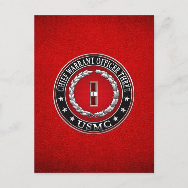 US-Marineinfanterie: Dritter Hauptbefehl (USMC CWO Postkarte (Vorderseite)