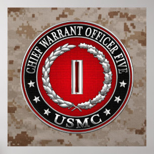 US-Marineinfanterie: Haftbefehl fünf (USMC CWO-5) Poster
