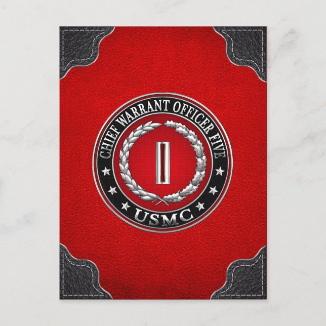 US-Marineinfanterie: Haftbefehl fünf (USMC CWO-5)  Postkarte (Vorderseite)