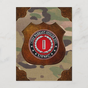 US-Marineinfanterie: Haftbefehl fünf (USMC CWO-5)  Postkarte