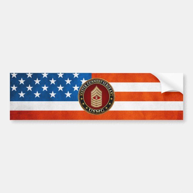 US-Marineinfanterie: Master Gunnery Sergeant (USMC Autoaufkleber (Vorne)