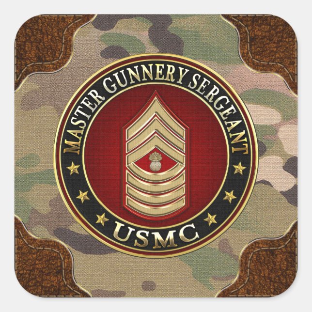 US-Marineinfanterie: Master Gunnery Sergeant (USMC Quadratischer Aufkleber (Vorderseite)