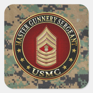 US-Marineinfanterie: Master Gunnery Sergeant (USMC Quadratischer Aufkleber
