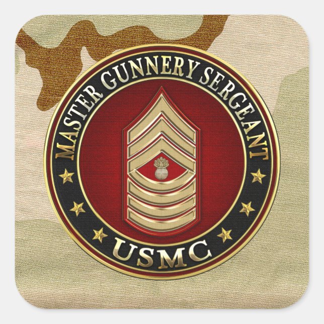 US-Marineinfanterie: Master Gunnery Sergeant (USMC Quadratischer Aufkleber (Vorderseite)