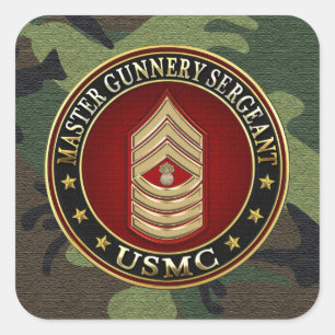 US-Marineinfanterie: Master Gunnery Sergeant (USMC Quadratischer Aufkleber
