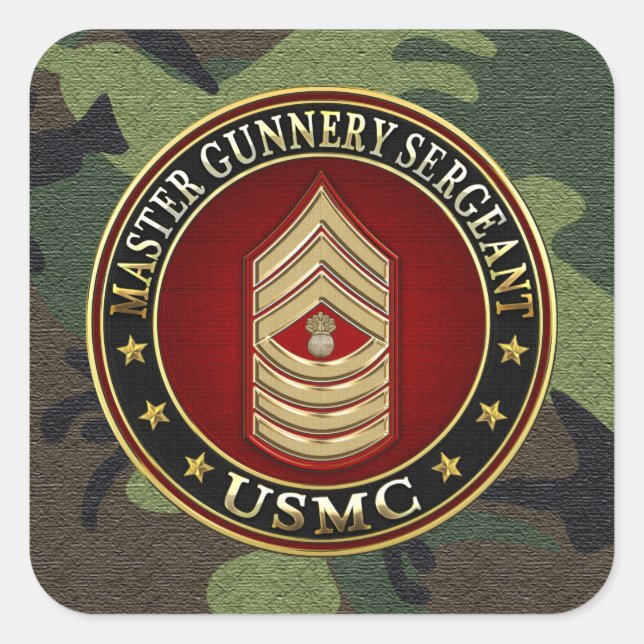 US-Marineinfanterie: Master Gunnery Sergeant (USMC Quadratischer Aufkleber (Vorderseite)