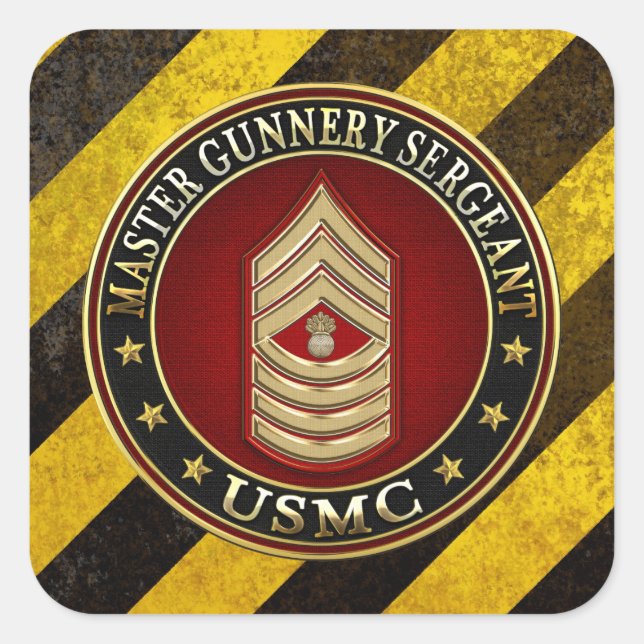 US-Marineinfanterie: Master Gunnery Sergeant (USMC Quadratischer Aufkleber (Vorderseite)