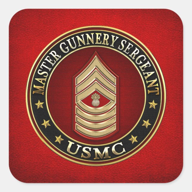 US-Marineinfanterie: Master Gunnery Sergeant (USMC Quadratischer Aufkleber (Vorderseite)