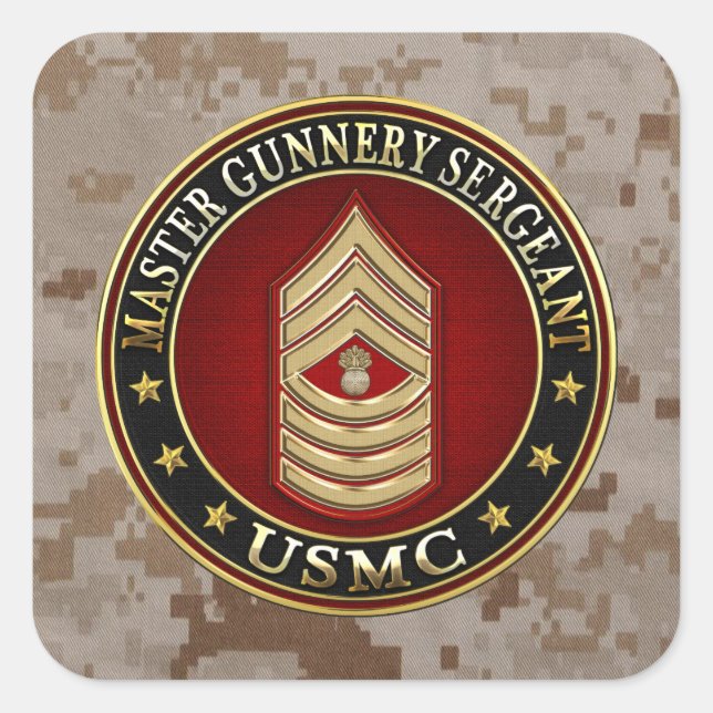 US-Marineinfanterie: Master Gunnery Sergeant (USMC Quadratischer Aufkleber (Vorderseite)