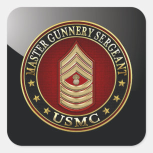 US-Marineinfanterie: Master Gunnery Sergeant (USMC Quadratischer Aufkleber