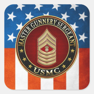 US-Marineinfanterie: Master Gunnery Sergeant (USMC Quadratischer Aufkleber