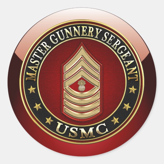 US-Marineinfanterie: Master Gunnery Sergeant (USMC Runder Aufkleber (Vorderseite)