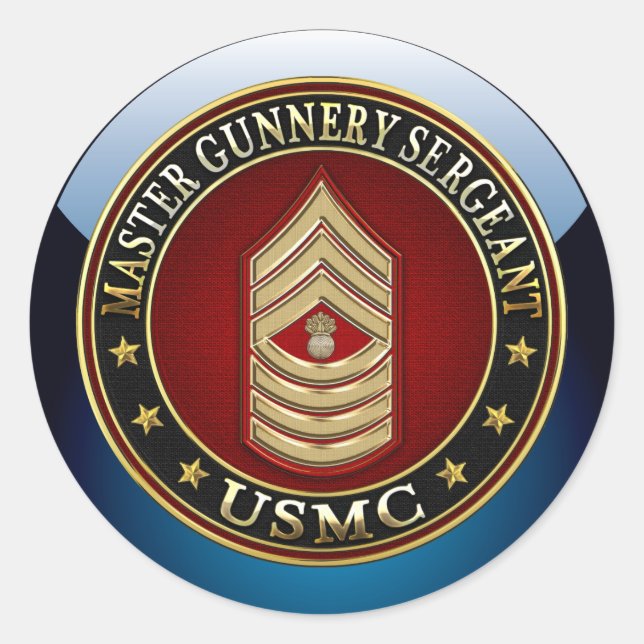 US-Marineinfanterie: Master Gunnery Sergeant (USMC Runder Aufkleber (Vorderseite)