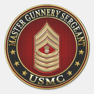US-Marineinfanterie: Master Gunnery Sergeant (USMC Runder Aufkleber