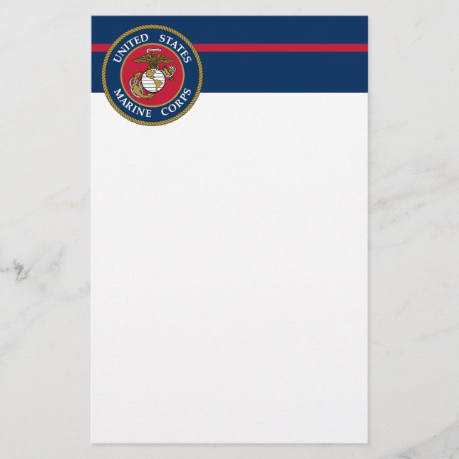 US-Marineinfanteriekorps - Blau Briefpapier (Vorderseite)