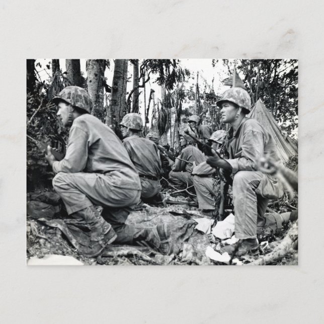 US-Marines des Zweiten Weltkriegs auf Peleliu Postkarte (Vorderseite)