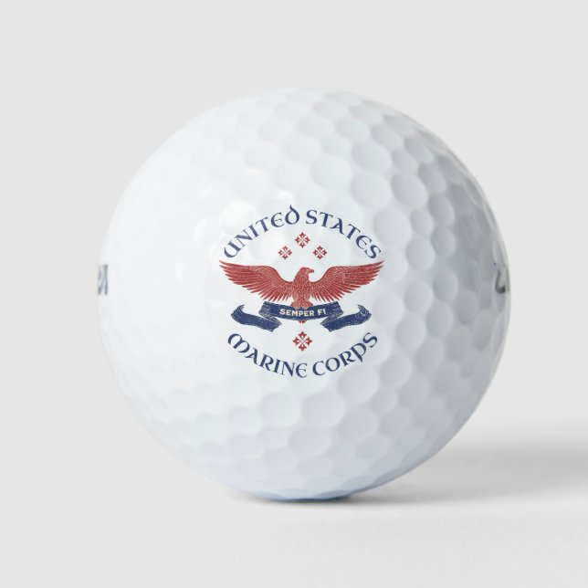 US MARINES Eagle RWB Patriotic Semper Fi Golfball (Vorderseite)