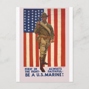 US MARINES First im Kampf immer treu Postkarte