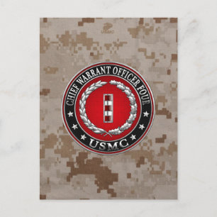 US-Marines: Hauptbefehl Vier (USMC CWO-4) [3D] Postkarte