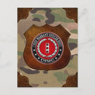 US-Marines: Hauptbefehl Vier (USMC CWO-4) [3D] Postkarte