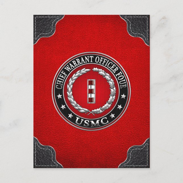 US-Marines: Hauptbefehl Vier (USMC CWO-4) [3D] Postkarte (Vorderseite)