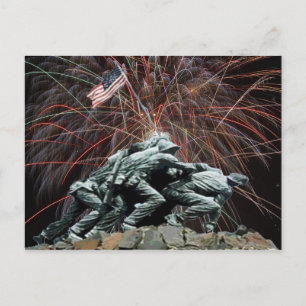 US-Marines-Kriegsdenkmal Iwo Jima Feuerwerk Postkarte