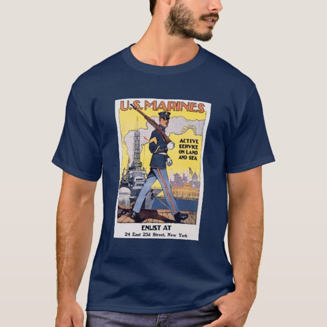 US-Marines Poster des Ersten Weltkriegs T-Shirt (Vorderseite)