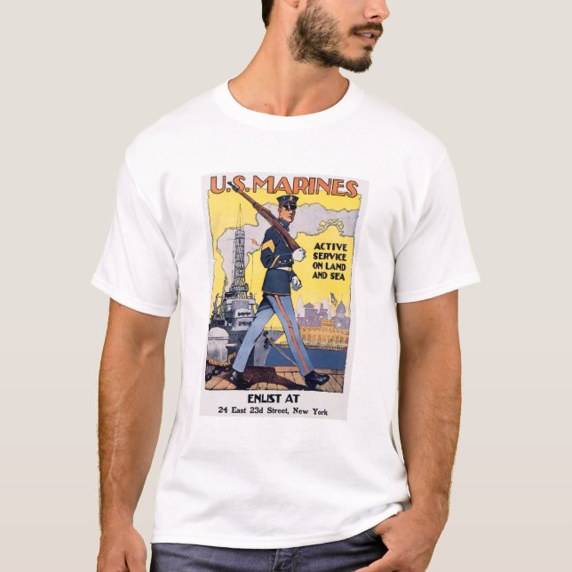 US-Marines Poster des Ersten Weltkriegs T-Shirt (Vorderseite)